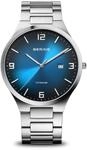 BERING Herren Uhr analog Quarz mit Titanband mit Titanelementen-Armband...