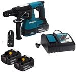 Makita DHR243RTJB Akku-Kombihammer f&uuml;r SDS-PLUS 18V in schwarz / 5,0 Ah, 2...