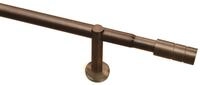 Gardinia Gardinenstangen Set Zylinder 1-Lauf &Oslash; 22/25 mm Bronze 190-360 cm, 33671