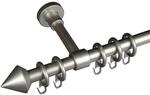 Liedeco Gardinenstange Kegel, 20 mm Stilgarnitur silber matt L 120 cm