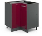Vicco Eckunterschrank R-Line, Rot Hochglanz, 75.6 cm ohne Arbeitsplatte, zur...