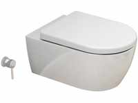 SSWW | Dusch-WC inkl. Softclose Toilettensitz, spülrandlose Taharet Toilette,