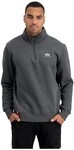Alpha Industries Half Zip Sweater SL Sweatshirt f&uuml;r Herren Charcoal Heather/White