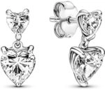 PANDORA Ohrstecker "Doppelherz" Silber mit Zirkonia 291199C01