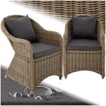 tectake&reg; Alu Polyrattan Gartenstuhl 2er Set, Gartenm&ouml;bel Set mit 2 Sessel,