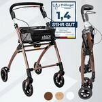 Casa Soft Braun Rollator schmal f&uuml;r Wohnung & Innenbereich, faltbar & leicht, 5 kg I