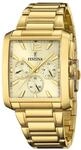 Festina Herrenuhr Analog - Edelstahl 316L Goldfarben - Quarzwerk - Chronograph -