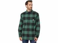 Carhartt Herren Workwear Relaxed Fit Midweight Flannel L/S Plaid Shirt,Slate Green, S