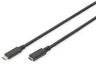 DIGITUS USB 2.0 Verl&auml;ngerungskabel &ndash; 1,5 m &ndash; USB-C (Stecker) zu Typ C...