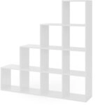 Vicco Treppenregal, Wei&szlig;, 142.5 x 140 cm, als Raumteiler in leiterf&ouml;rmiger Bauweise