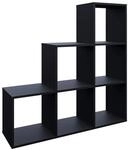 Vicco Treppenregal, Schwarz, 107.2 x 107.8 cm, als Raumteiler mit 6 offenen