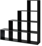 Vicco Treppenregal, Schwarz, 142.5 x 140 cm, als Raumteiler in leiterf&ouml;rmiger