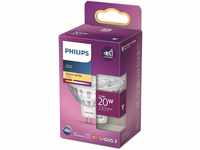 Philips LED GU5.3 Lampe, 20 W, Reflektor, silber, 36° drehbar, warmweiß
