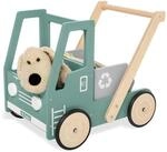 PINOLINO Lauflernwagen Kipplaster Fred, aus Holz, mit Bremssystem, gummierten