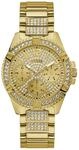 Guess Damen Armbanduhr Lady Frontier mit goldfarbenem Edelstahlarmband, 5 Bar,