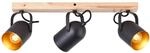 Brilliant Tronte Spotbalken 3flg gold/schwarz/holz, Metall/Holz, 3x D45, E14,...