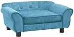 vidaXL Hundesofa T&uuml;rkis 72x45x30cm Pl&uuml;sch Hundebett Hundecouch Katzensofa