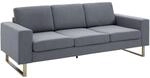 HOMCOM Polstersofa Fernsehsessel Stoffsofa Sitzm&ouml;bel mit Kissen Armlehne...