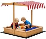 Outsunny Sandkasten 107,5 x 107,5 cm Kinder Sandbox mit h&ouml;henverstellbar...