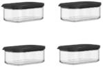 Mepal 4-tlg Vorratsdosen Spar-Set Modula 425 ml Schwarz/Black Edition...