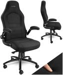tectake B&uuml;rostuhl, Schreibtischstuhl mit klappbaren Armlehnen & Wippfunktion,