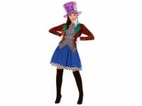 Miss Hatter Costume, Multi-Coloured, with Jacket, Attached Waistcoat, Skirt & Hat