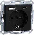 Schneider Electric Merten Schuko-USB-Steckdose, USB-A und -C, System M, schwarz matt,