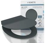 SCH&Uuml;TTE WC-Sitz Duroplast SLIM ANTHRAZIT, Toilettensitz mit Absenkautomatik und