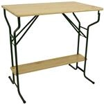 DEGAMO Stehtisch Bartisch Bamberg 70 x 113 cm, Gestell Stahlrohr dunkelgr&uuml;n,