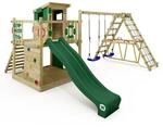 WICKEY Spielturm Kletterger&uuml;st Smart Surf mit Schaukel & gr&uuml;ner Rutsche, Outdoor
