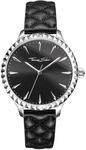 THOMAS SABO Damenuhr Rebel at Heart Women Edelstahl; Leder Schwarzes Lederarmband