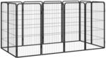 vidaXL Hunde Laufstall 12-TLG. 50x100cm Stahl Pulverbeschichtet Welpenauslauf