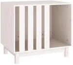 vidaXL Hundeh&uuml;tte Wei&szlig; 70x50x62 cm Massivholz Kiefer Hundehaus Hundebett