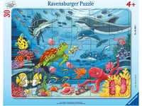Ravensburger Kinderpuzzle - Unten im Meer - 30-48 Teile Rahmenpuzzle für Kinder ab 4