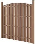 NEU.HOLZ WPC Gartenzaun mit Rundbogen 185x193cm Braun Sichtschutz Windschutz