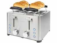 ProfiCook Toaster, Toaster 4 Scheiben, mit 2 getrennten Bedienelementen, Auftau-,