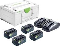 Festool Akku 18v Energie-Set 4x5,0 Ah mit Schnellladeger&auml;t TCL 6 DUO Systainer