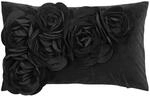 PAD - Kissenh&uuml;lle, Kissenbezug - FLORAL - Polyester - schwarz - 30x50 cm -...