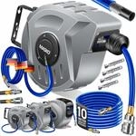 MASKO&reg; Automatik Druckluftschlauch Aufroller 10m &ndash; Schlauchtrommel mit 1/4"