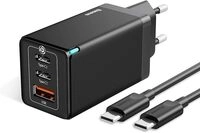 Baseus Travel Charger GaN5 Pro Fast wall Charger, C+C+U, QC, AFC, PD 65W with Type-C