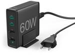 Hama USB-Ladestation 60W 4 Ports mit USB-A & USB-C