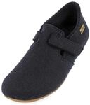 HAFLINGER Everest Focus Filzpantoffel mit verstellbarem Riemen Mittelblau, Gr. 38