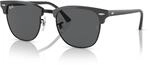 Ray-Ban Unisex's Rb3016 Clubmaster Sonnenbrille, Gr&uuml;n auf Black/Dark Grey, 49 mm,