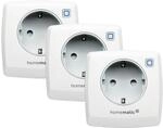 Homematic IP 3er Set Schaltsteckdose, Smart Home, digitaler Zwischenstecker steuert