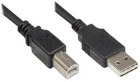 Good Connections&reg; Anschlusskabel USB 2.0 EASY Stecker A an Stecker B, schwarz, 1 m