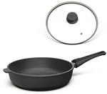 Hoffmann Aluguss Bratpfanne 28 cm Induktion Hoher Rand 7 cm Innenh&ouml;he I Pfanne