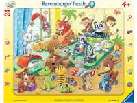 Ravensburger Kinderpuzzle - 05662 Im Tierkindergarten - 24 Teile Rahmenpuzzle für