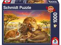 Schmidt Spiele 58987 Kuschelnde Löwenfamilie, 1000 Teile Puzzle