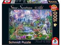 Schmidt Spiele 59963 Wildlife, Wildtiere im Mondschein, 1000 Teile Puzzle