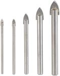 AGT Professional Glasbohrer: 5-teiliges Bohrer-Set f&uuml;r Glas & Fliesen, 4/5/6/8/10